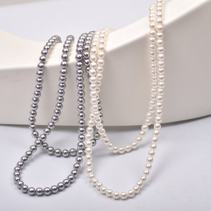 Vintage Long Imitation Pearl Beads Necklace for Women