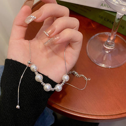 Long Fringe Pearl Necklaces Sweater Clavicle Chain - FASHION SHEGOODS LLC