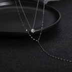 Round Stone Imitation Rhodium Color