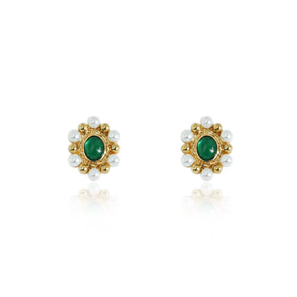 Baroque Pearl Opals Flowers Earrings