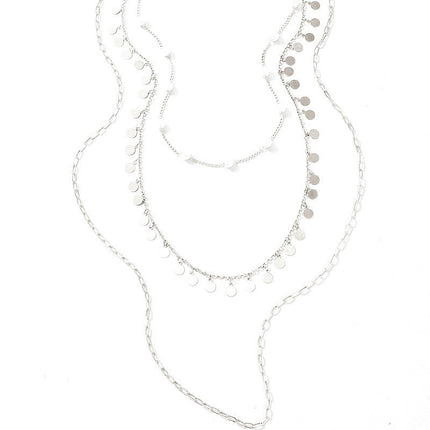 Multi Round Small Disc Charm Necklace - FASHION SHEGOODS LLC