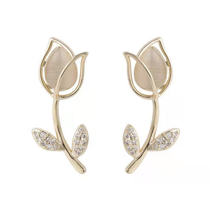 Opal Tulip Flower Earrings - FASHION SHEGOODS LLC