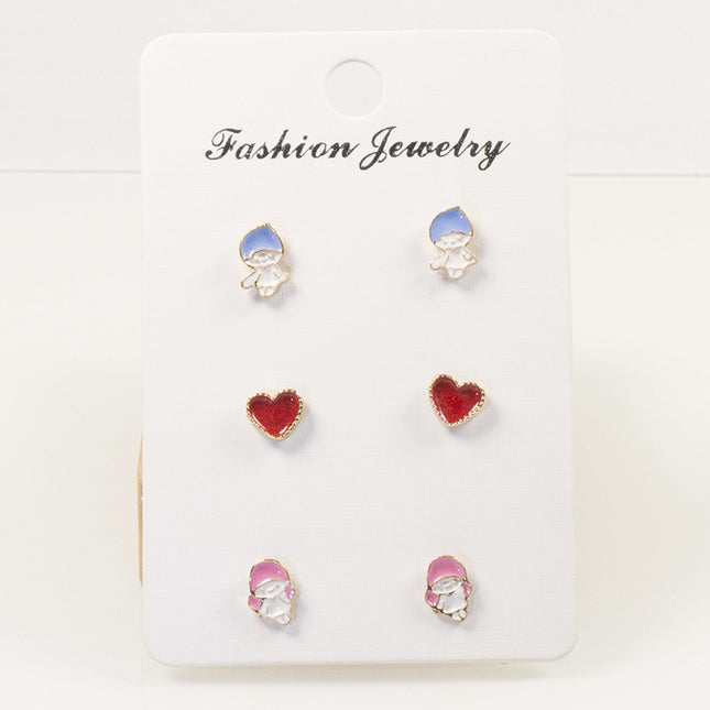 Prince Love Princess Stud Earrings Set