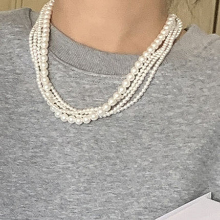 Multi Layer Baroque Necklace Pearl Collarbone Chain - FASHION SHEGOODS LLC