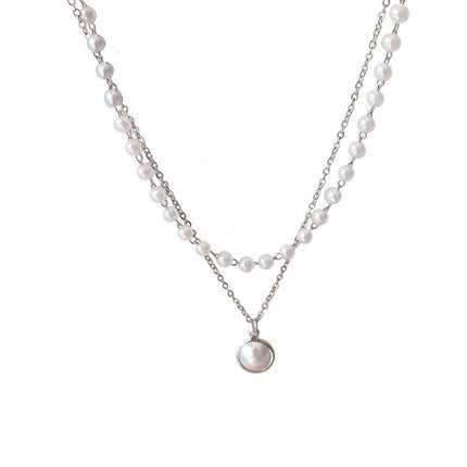 Double Layer Chain Pearl Bracelet