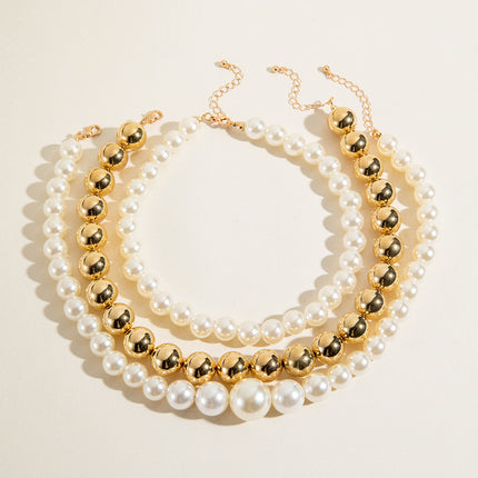 Imitation Pearl Multi-layer Beaded Necklace - FASHION SHEGOODS LLC