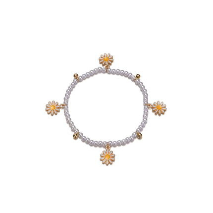 Summer Pearl Daisy Pendant Beach Sweet Cute Anklet Chain