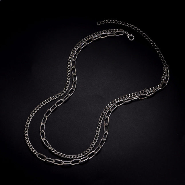 Multi Layer Chain Necklace Punk Trendy Choker Necklace
