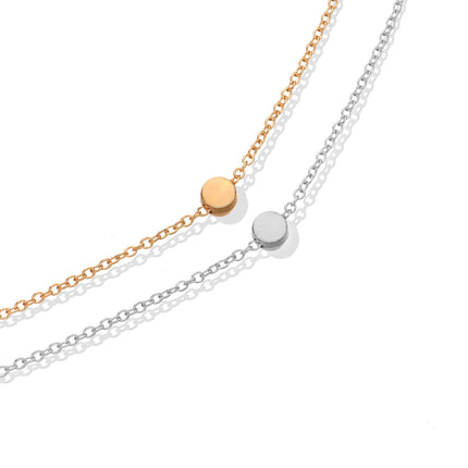 Disc Round Pendant Necklace