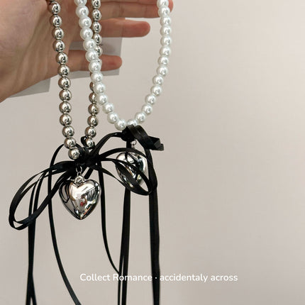Heart Bowknot Pearl Necklaces - FASHION SHEGOODS LLC