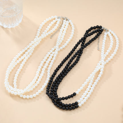 Multi Layered Pearl Necklace Elegant Banquet Bride - FASHION SHEGOODS LLC