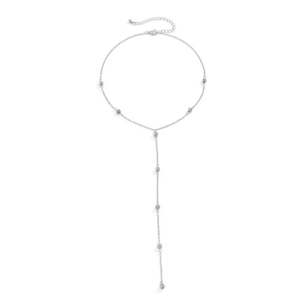 Long Chain CCB Beaded Pendant Tassels Necklace