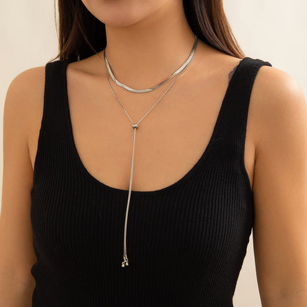 Punk Simple Double-Layer Snake Bone Chain Necklace
