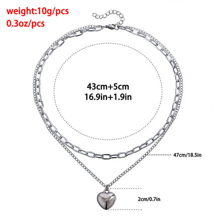 Double Layer Steel Necklace love Necklace