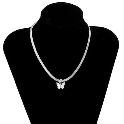 Boho Butterfly Pendant Necklace Elegant Simple Chain