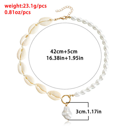 Fashion Pearl Pendant Chain Necklace Charm Faux Jewelry