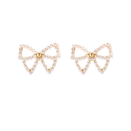 Fashion Party Bow Pearl Earrings