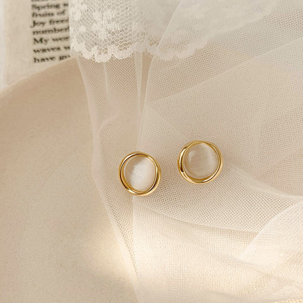 Opal Round Stud Earring for Women - FASHION SHEGOODS LLC