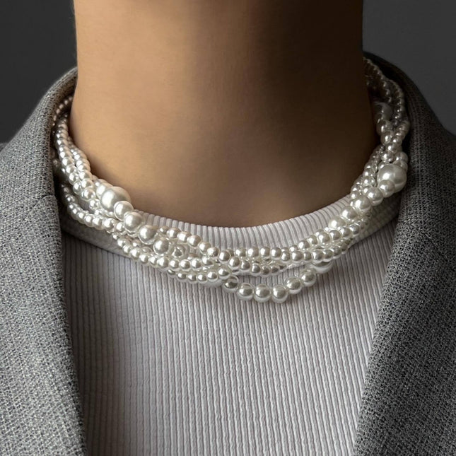 Multi Layer Baroque Necklace Pearl Chain Retro Fashion Accessories - FASHION SHEGOODS LLC