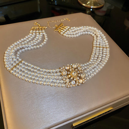 Multi Layer Pearl Beaded Necklaces Healing Crystal Jewelry Necklace - FASHION SHEGOODS LLC
