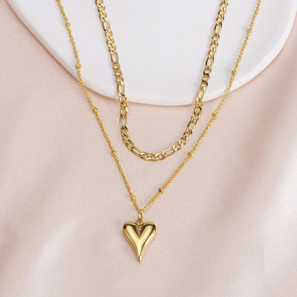 Double Layered Paperclip Chain Necklace