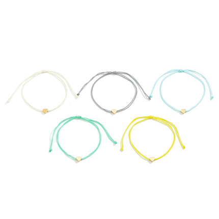 Colorful Drawstring Sweet Love Heart Bracelet