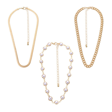 Layered Pearl Beads Choker Necklace for Women