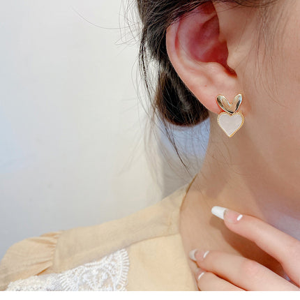 Small Double Heart Stud Earrings