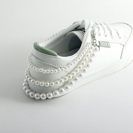 Three-Layer High Gloss Pearl Shoe Charms Chains Foot Decoration