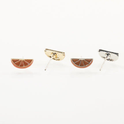 Pineapple orange stud earrings set