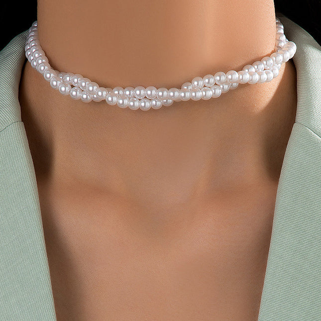 New Fashion Imitation Pearl Twist Necklace - FASHION SHEGOODS LLC