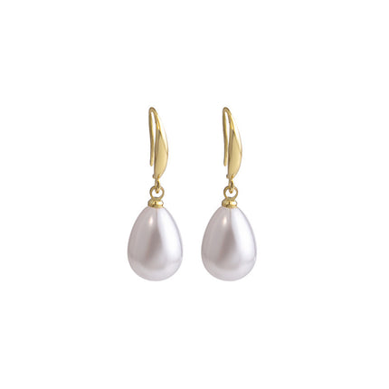 Retro Water Drop Pearl Earrings