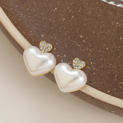 Peach Heart Pearl Earrings - FASHION SHEGOODS LLC