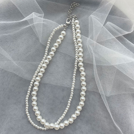 Baroque Handmade Beaded Jewelry Artificial Traditional Round Pearl Necklace
