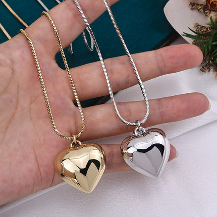 Peach Heart Snake Chain Necklace - FASHION SHEGOODS LLC