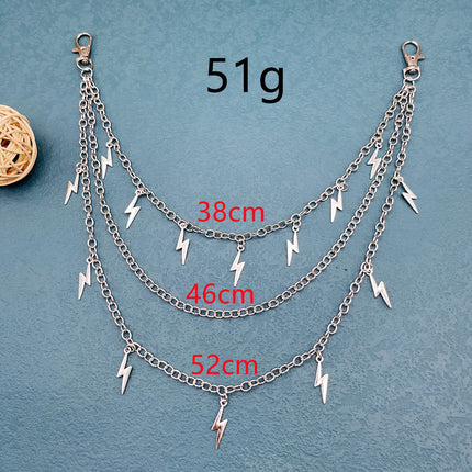Lightning Pendant Metal Waist Chain