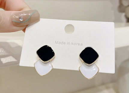 Sweet Square Enamel Earrings for Women