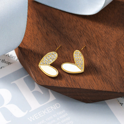 Heart Tiny Studs Enamel Earrings - FASHION SHEGOODS LLC