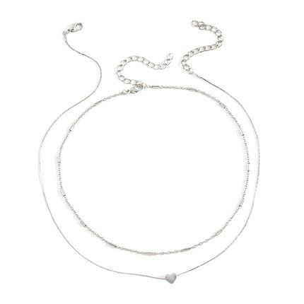Layered Heart Pendant Necklace Jewelry - FASHION SHEGOODS LLC