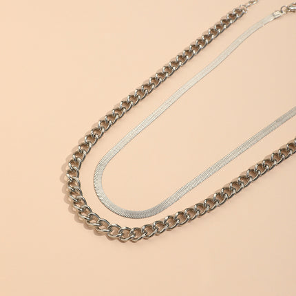 Multilayer Layered Snake Chain Necklace - FASHION SHEGOODS LLC