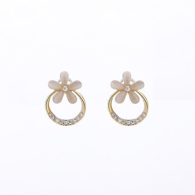 Opal Flower Stud Earrings - FASHION SHEGOODS LLC