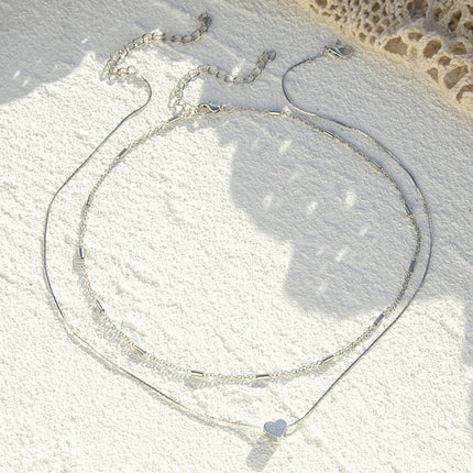 Layered Heart Pendant Necklace Jewelry - FASHION SHEGOODS LLC