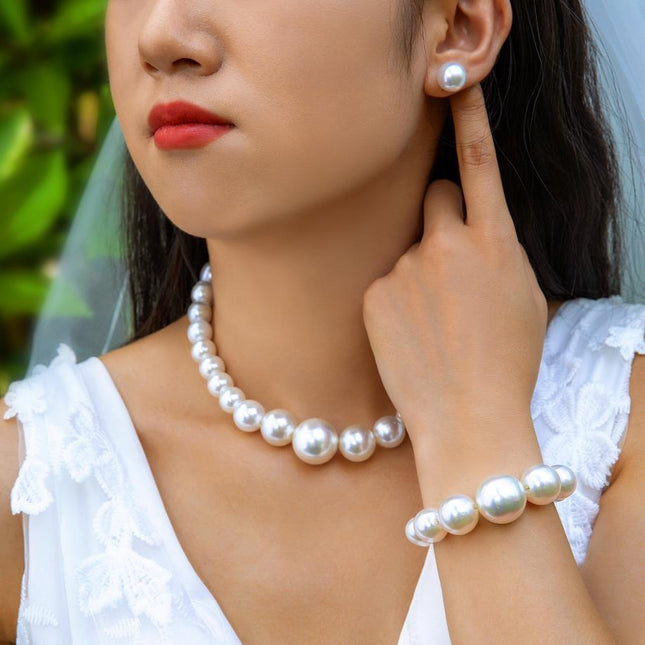Vintage Pearl Wedding Bridal Jewelry Set