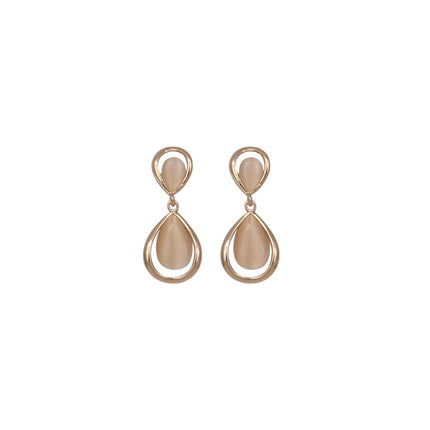 Water Drop Opal Pendant Earrings
