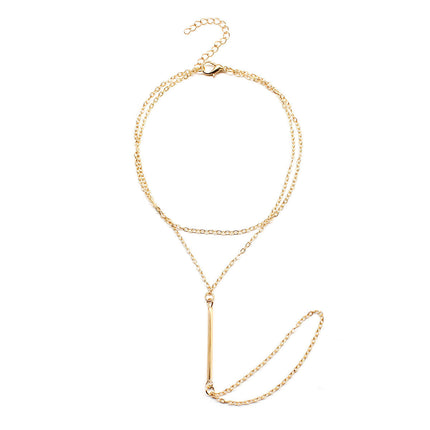 Bohemian Style Bar Anklets Jewelry with Toe Ring