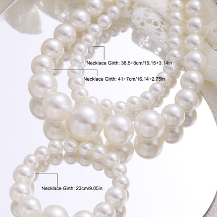 Large Big Pearl Bead Necklace Bracelet Set Women's Jewelry Sets - FASHION SHEGOODS LLC
