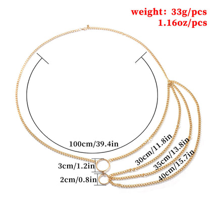 Elegant Multilayer Gold Chain Waist Belt