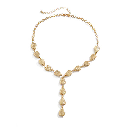 Irregular Ccb Bead Chain Pendant Long Necklace