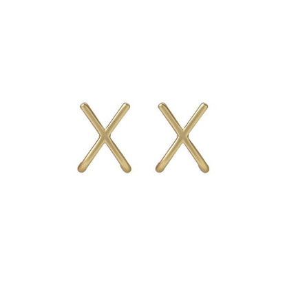 Geometric Cross X Shape Stud Earrings