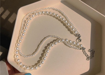 Double Pearl Necklace Court Style Necklace